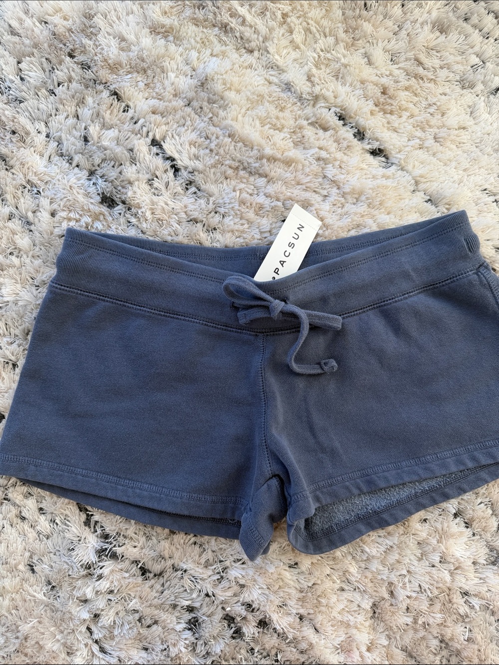 PacSun Dark Blue Cotton Drawstring Lounge Shorts